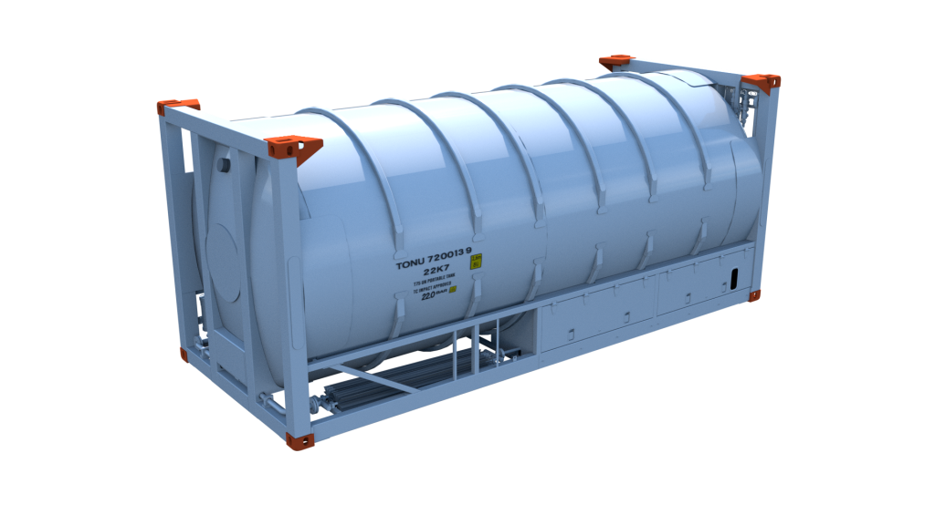 20 ft iso tank container render